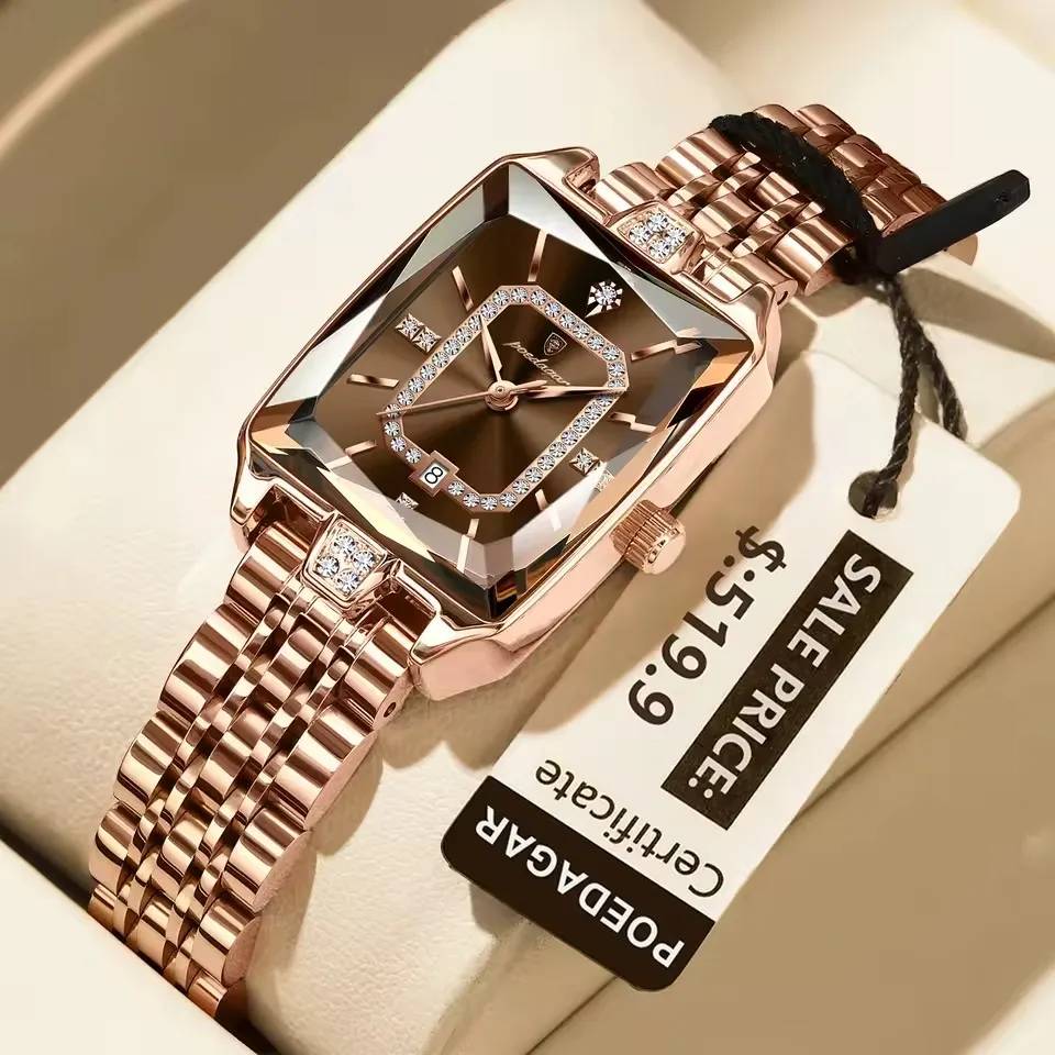 Poedagar 785 CH Ladies Watch - Rose Brown