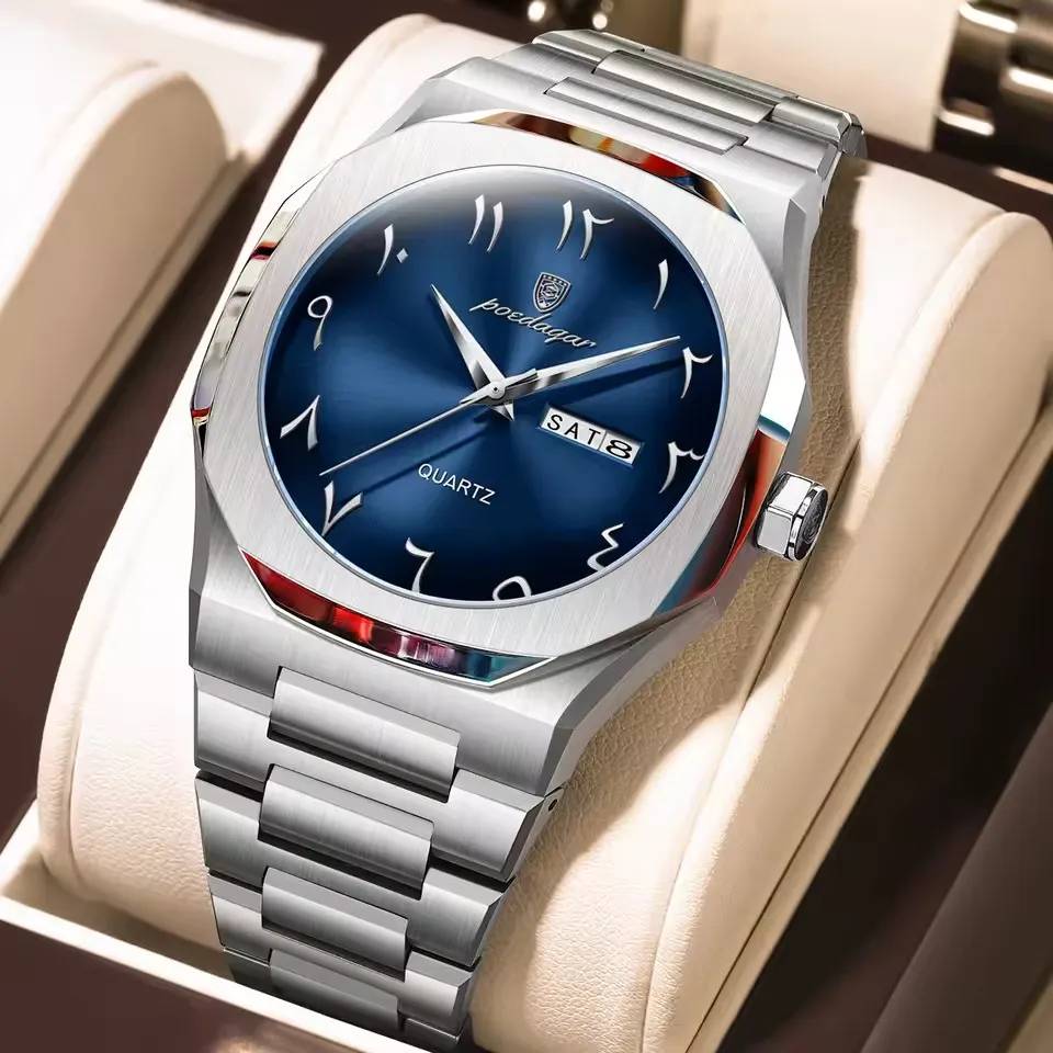 Poedagar 830 Men's Watch - Silver Blue