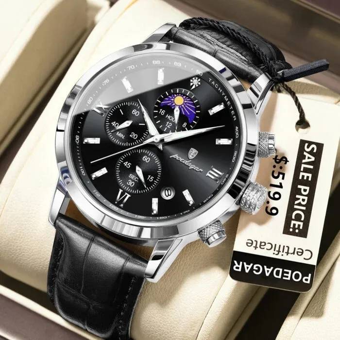 Poedagar 882L For Men - Silver Black