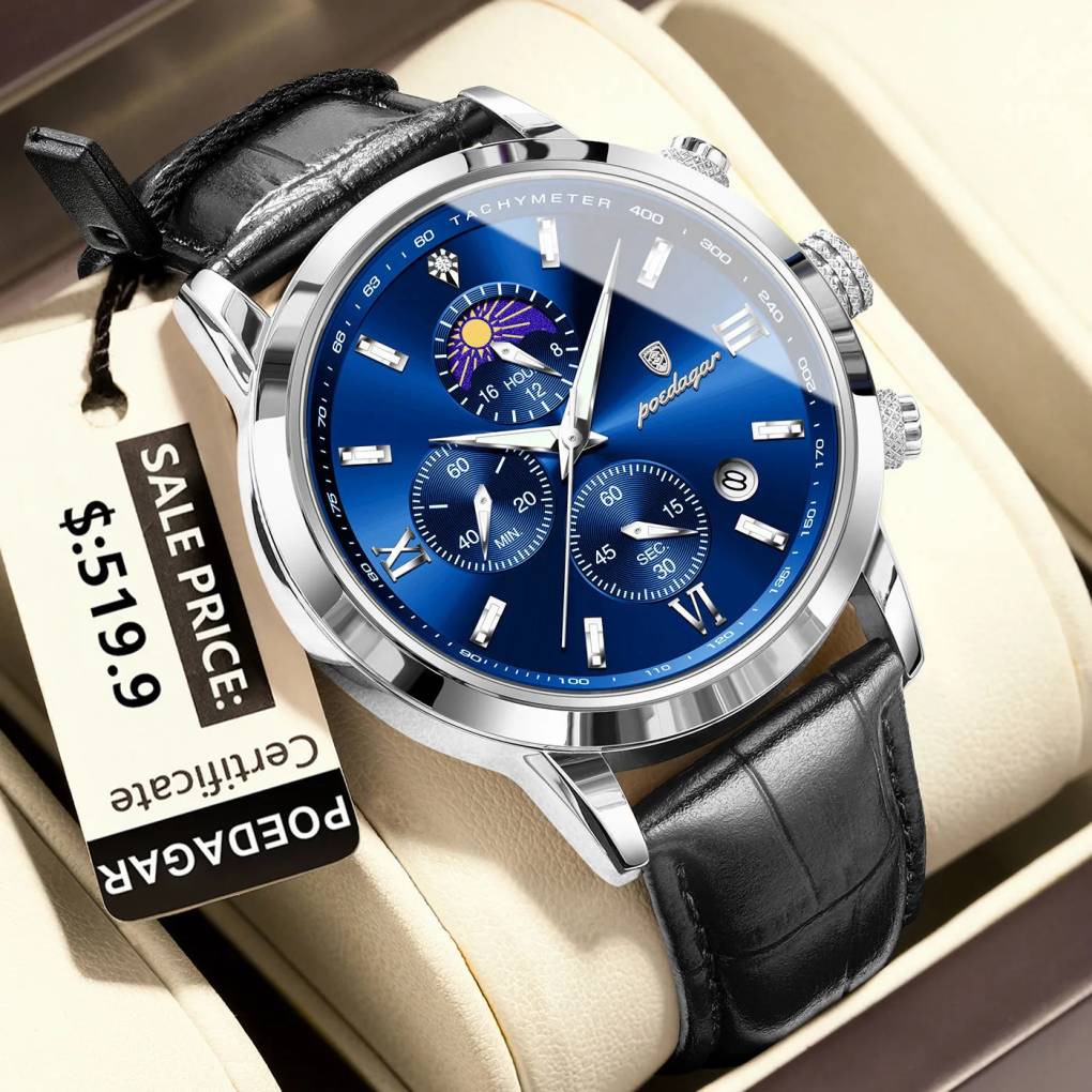 Poedagar 882L For Men - Silver Blue