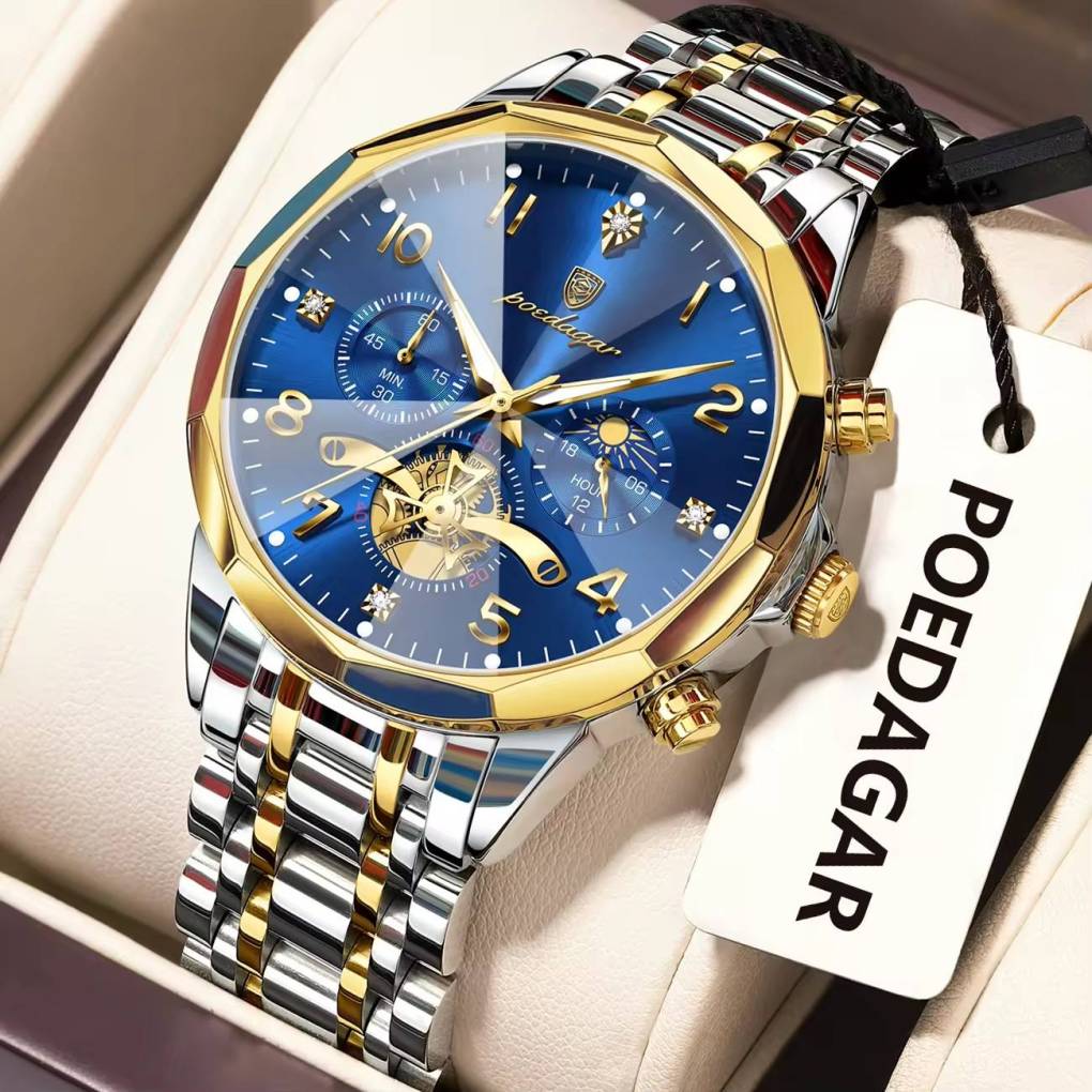 Poedagar 939 CH For Men - Gold Blue
