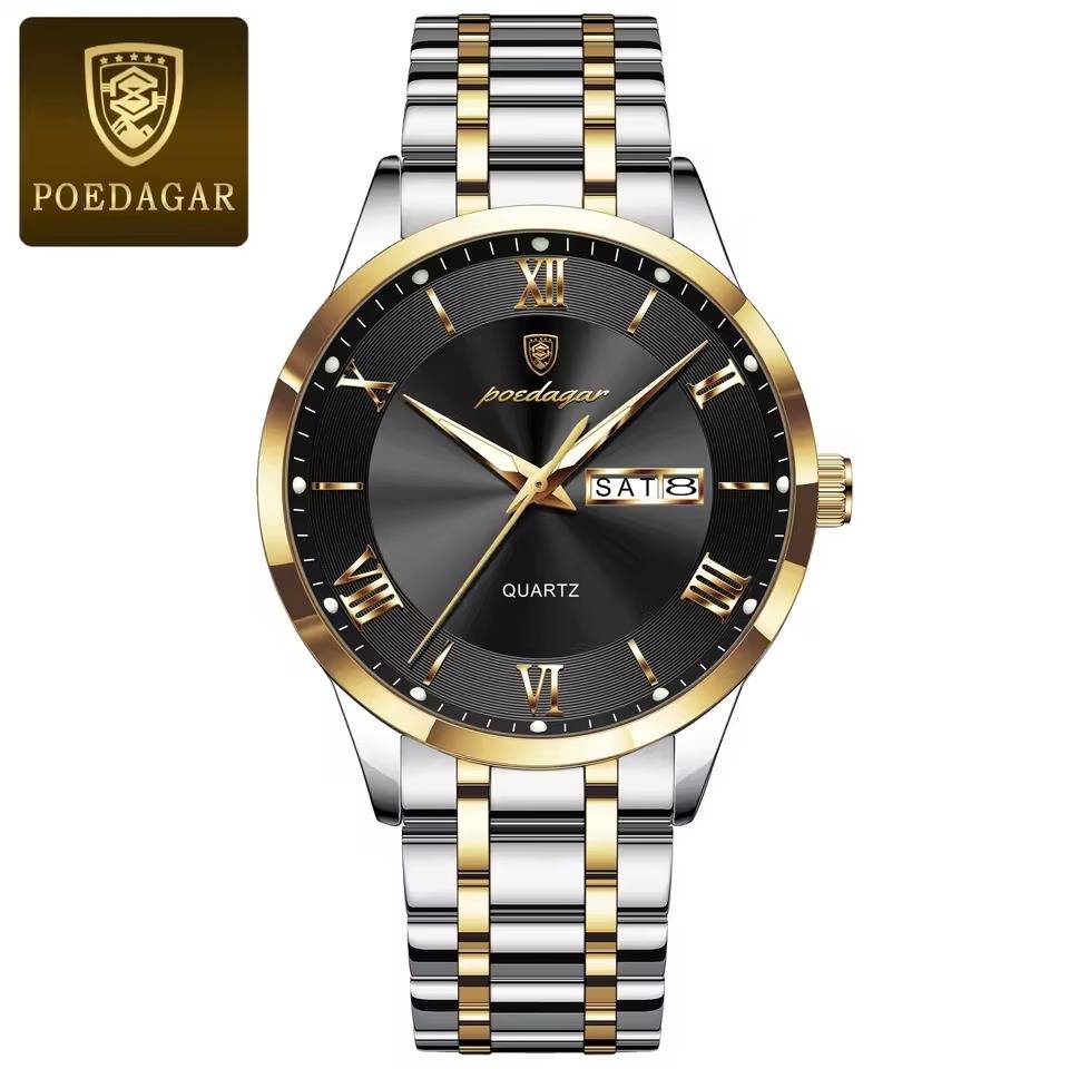 Poedagar 978 CH For Men - Silver Gold Black