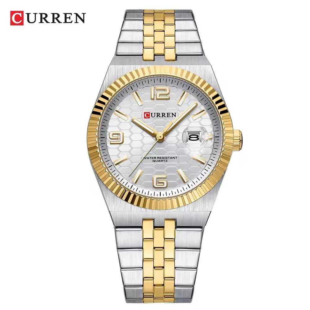 Curren 8498 CH For Women - Silver Gold White