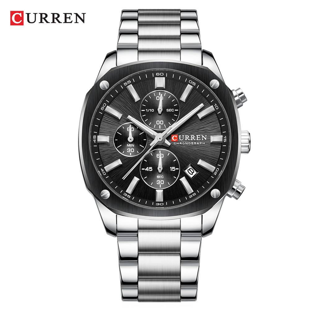Curren 8490 CH For Men - Silver Black