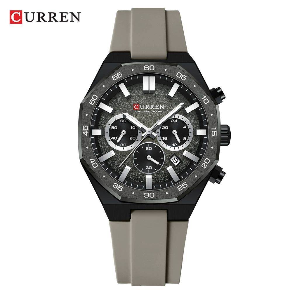 Curren 8489 Silicone Strap For Men - Gray