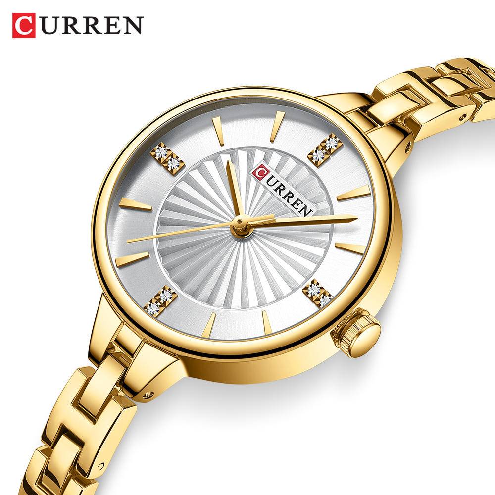 Curren 9097 CH For Women - Gold White