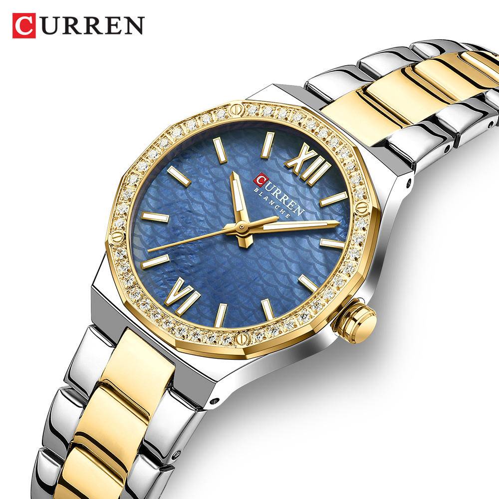 Curren 9103 CH For Women - Silver Gold Blue