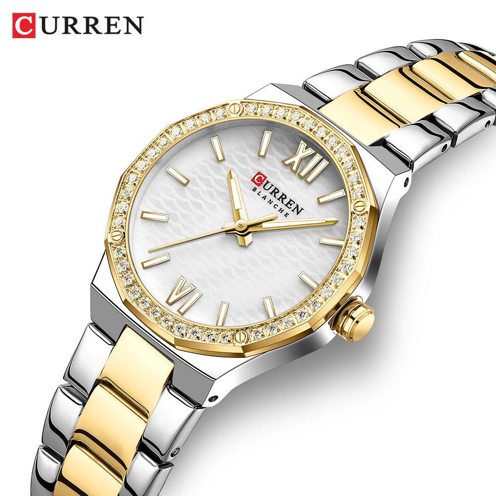 Curren 9103 CH For Women - Silver Gold White