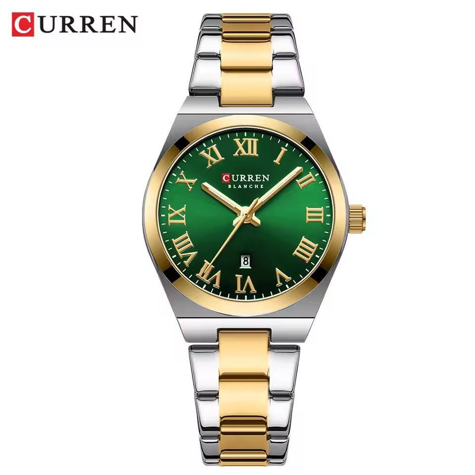 Curren 9095 CH For Women - Silver Gold Green