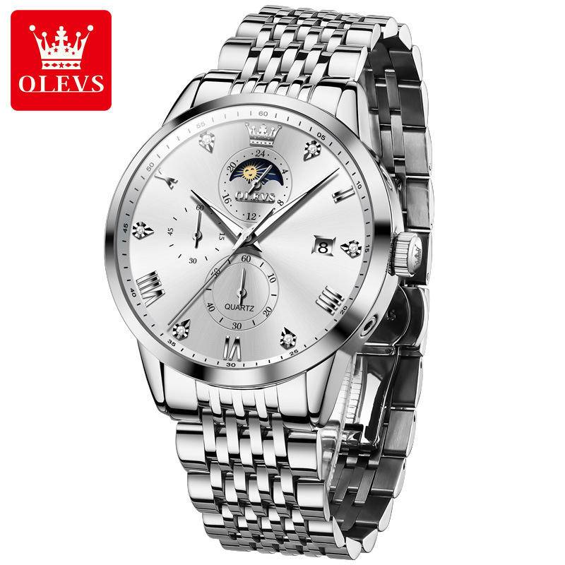 Olevs 2925 CH For Men – Silver