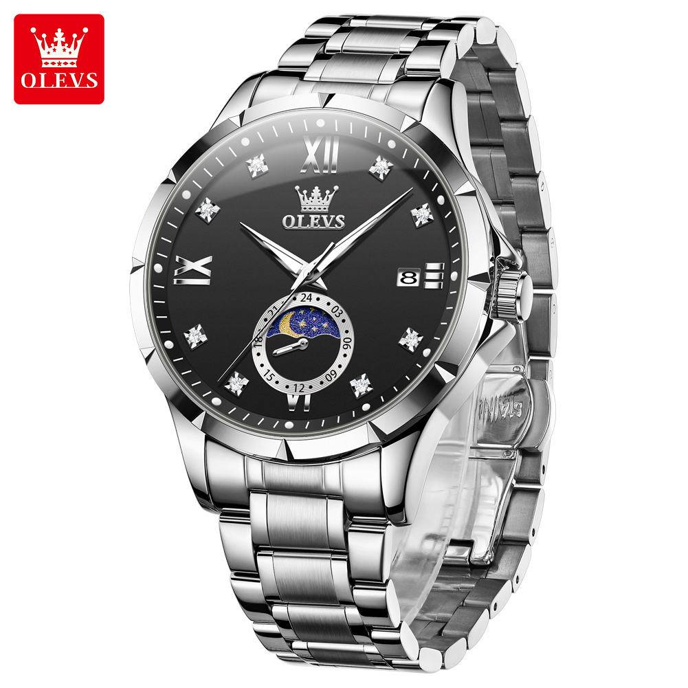 Olevs 2956 CH For Men - Silver Black
