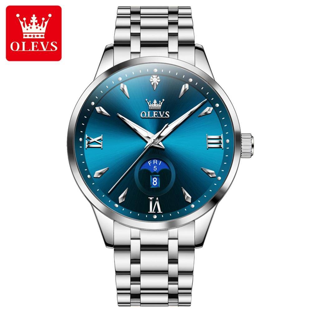 Olevs 3646 CH For Men - Silver Blue
