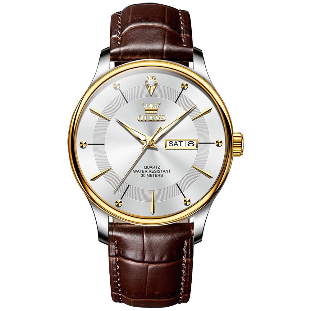 Olevs 9908 L For Men - Brown White