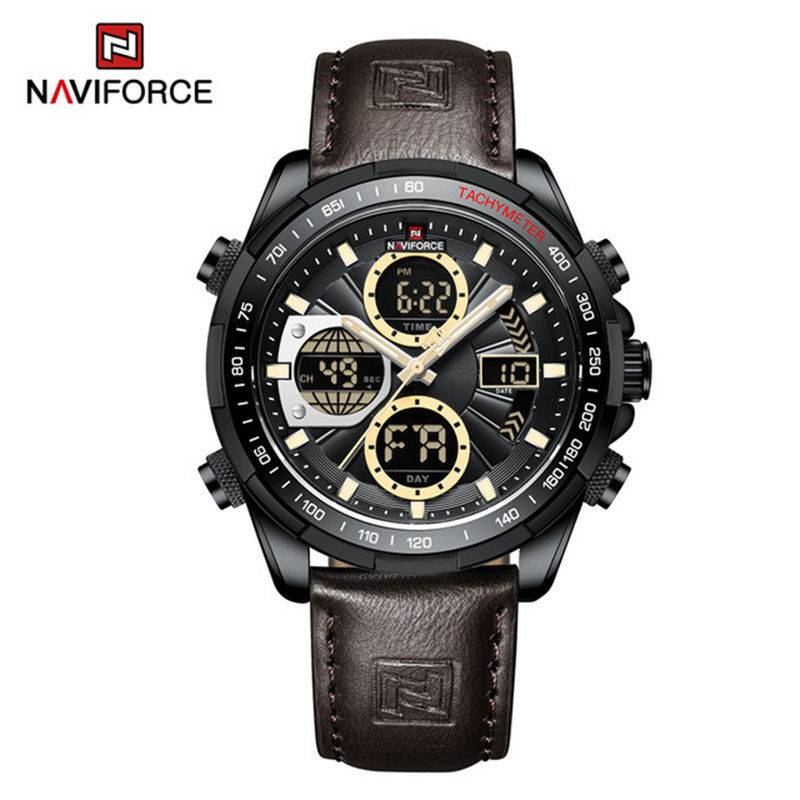 Naviforce 9197 L For Men - Dark Brown Black