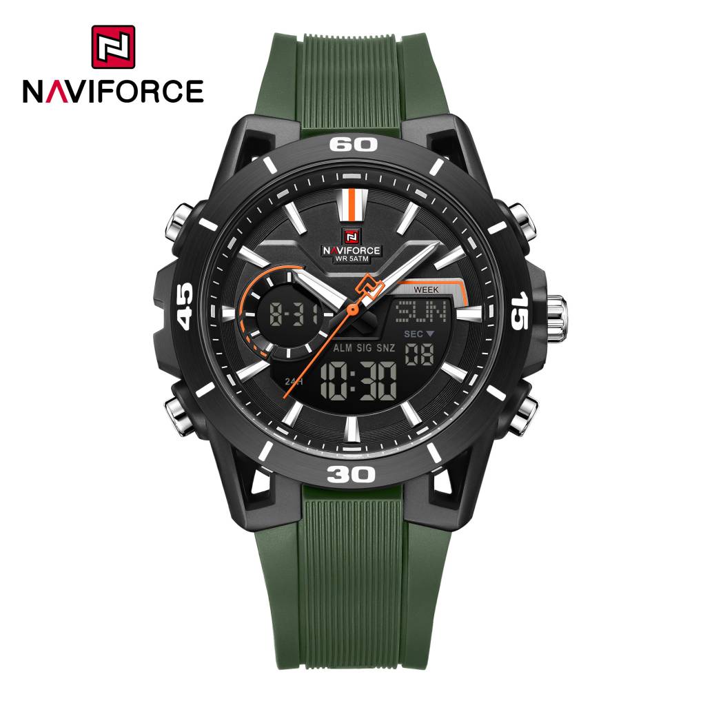 Naviforce 7135 For Men - Black Green