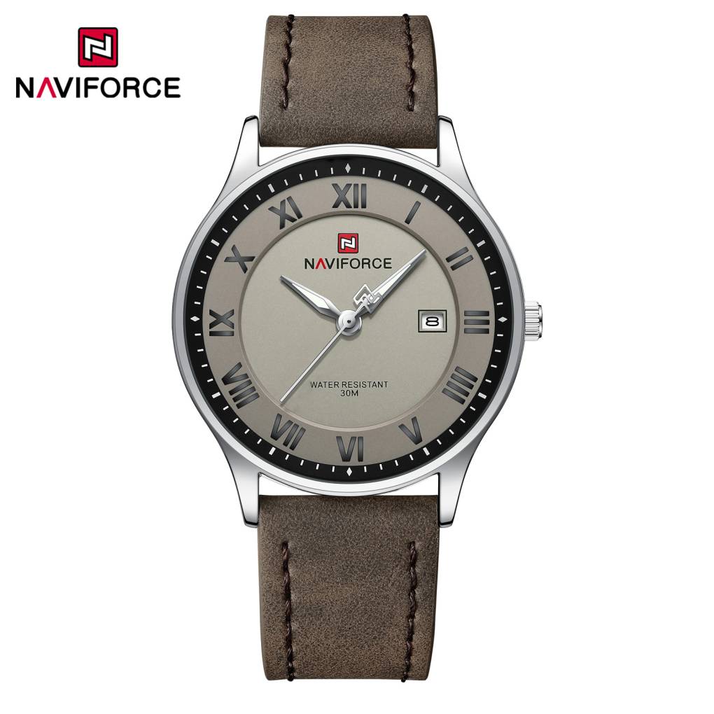 Naviforce 9290 L For Men - Dark Silver Gray