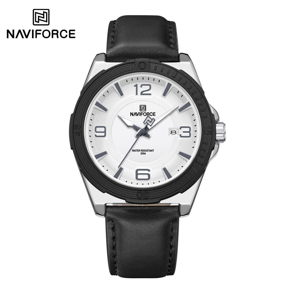 Naviforce 8084 L For Men - Silver Black White