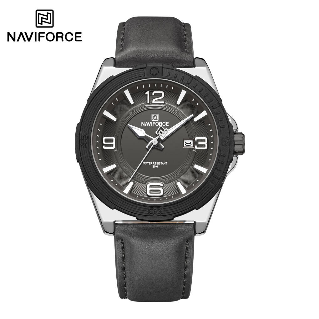 Naviforce 8084 L For Men - Silver Black Gray