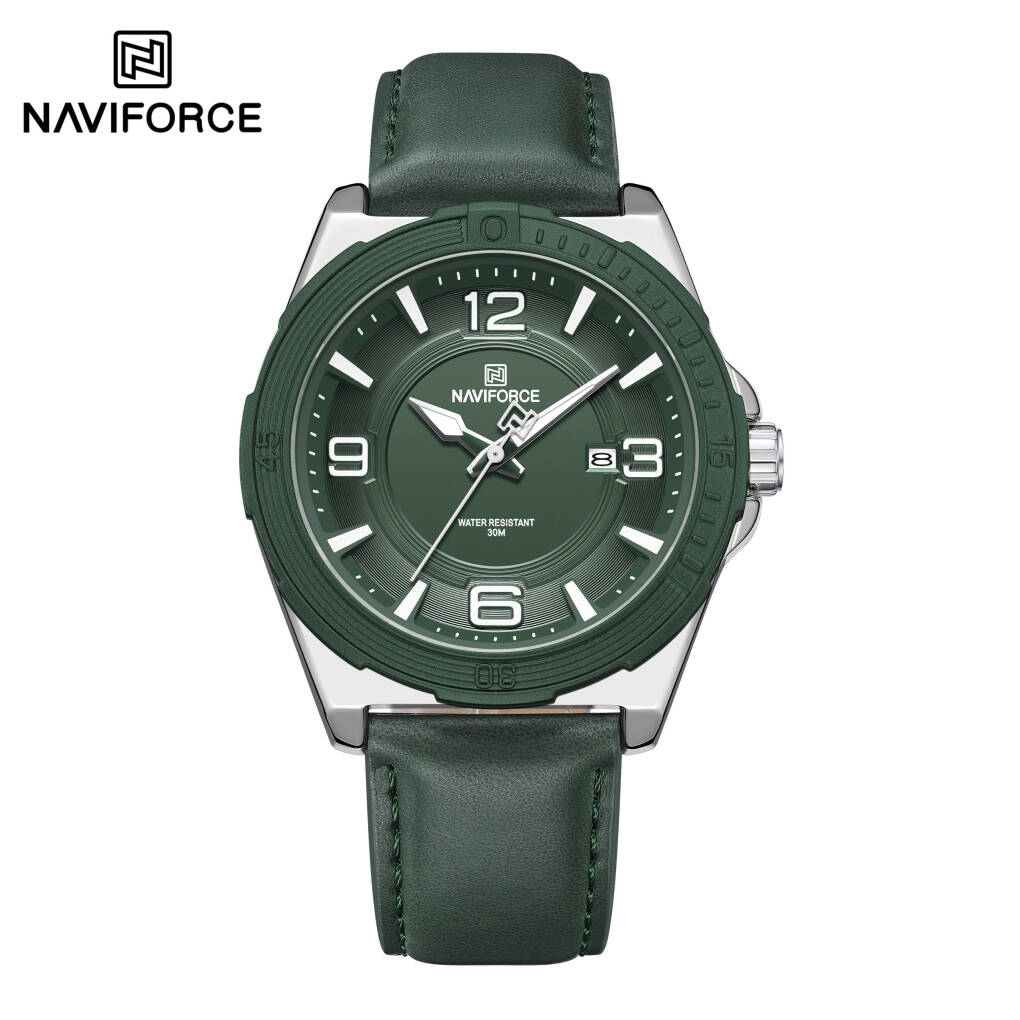 Naviforce 8084 L For Men - Silver Green