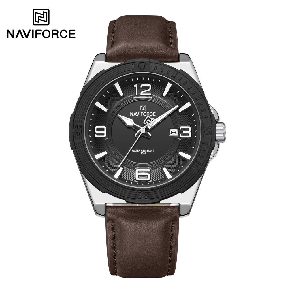 Naviforce 8084 L For Men -  Black Coffee