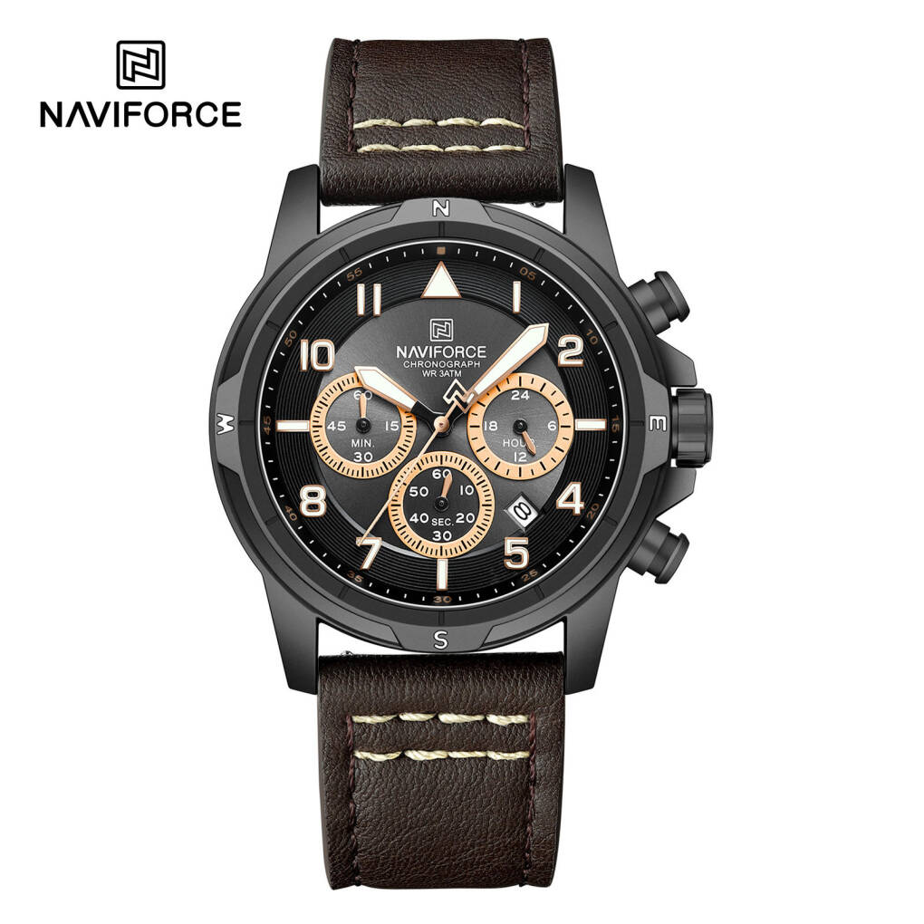 Naviforce 8077 L For Men - Black Rose Coffee