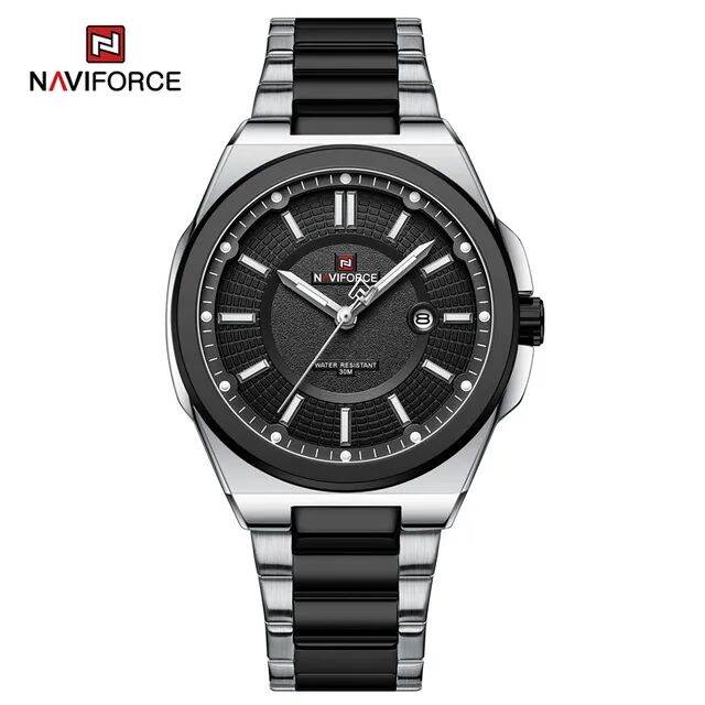Naviforce 9212 CH For Men - Silver Black