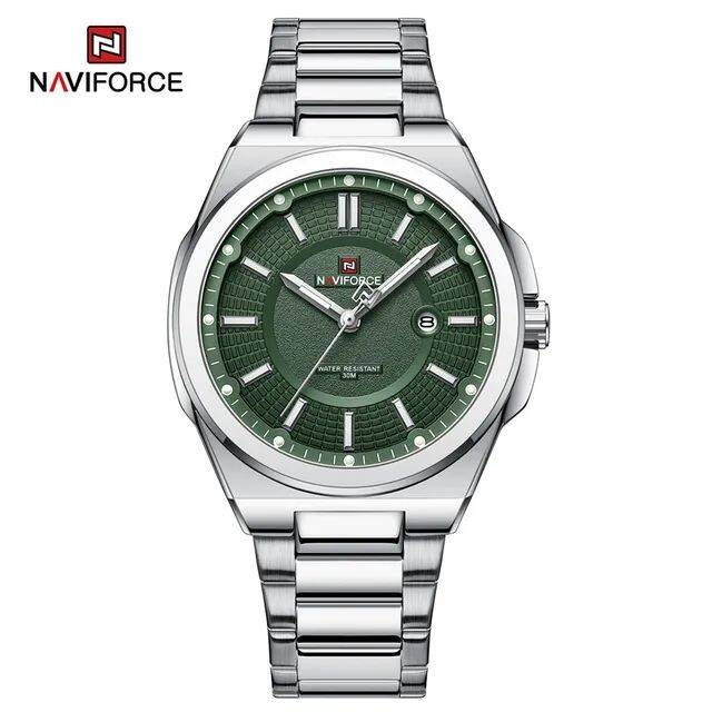 Naviforce 9212 CH For Men - Silver Green