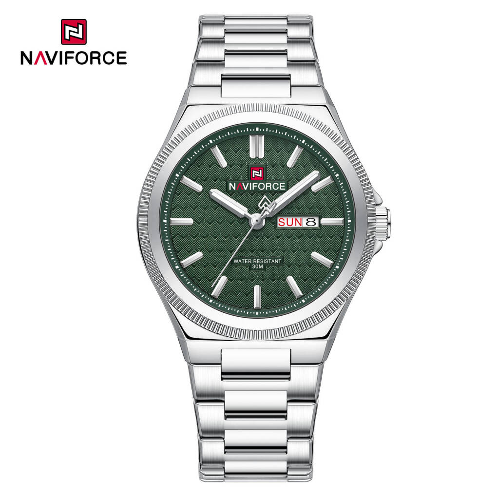 Naviforce 9285 CH For Men - Silver Green