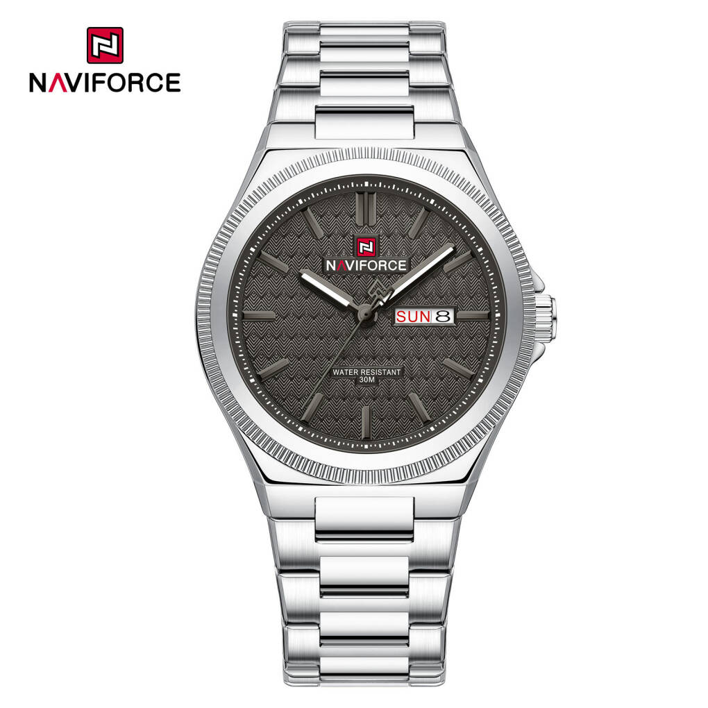 Naviforce 9285 CH For Men - Silver Gray