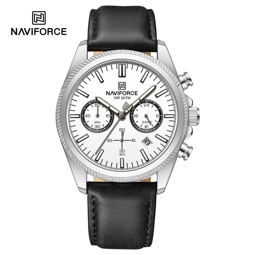 Naviforce 8082 L For Men - Silver White