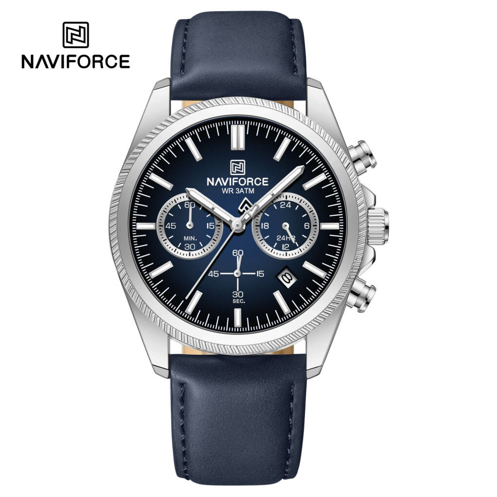 Naviforce 8082 L For Men - Silver Blue