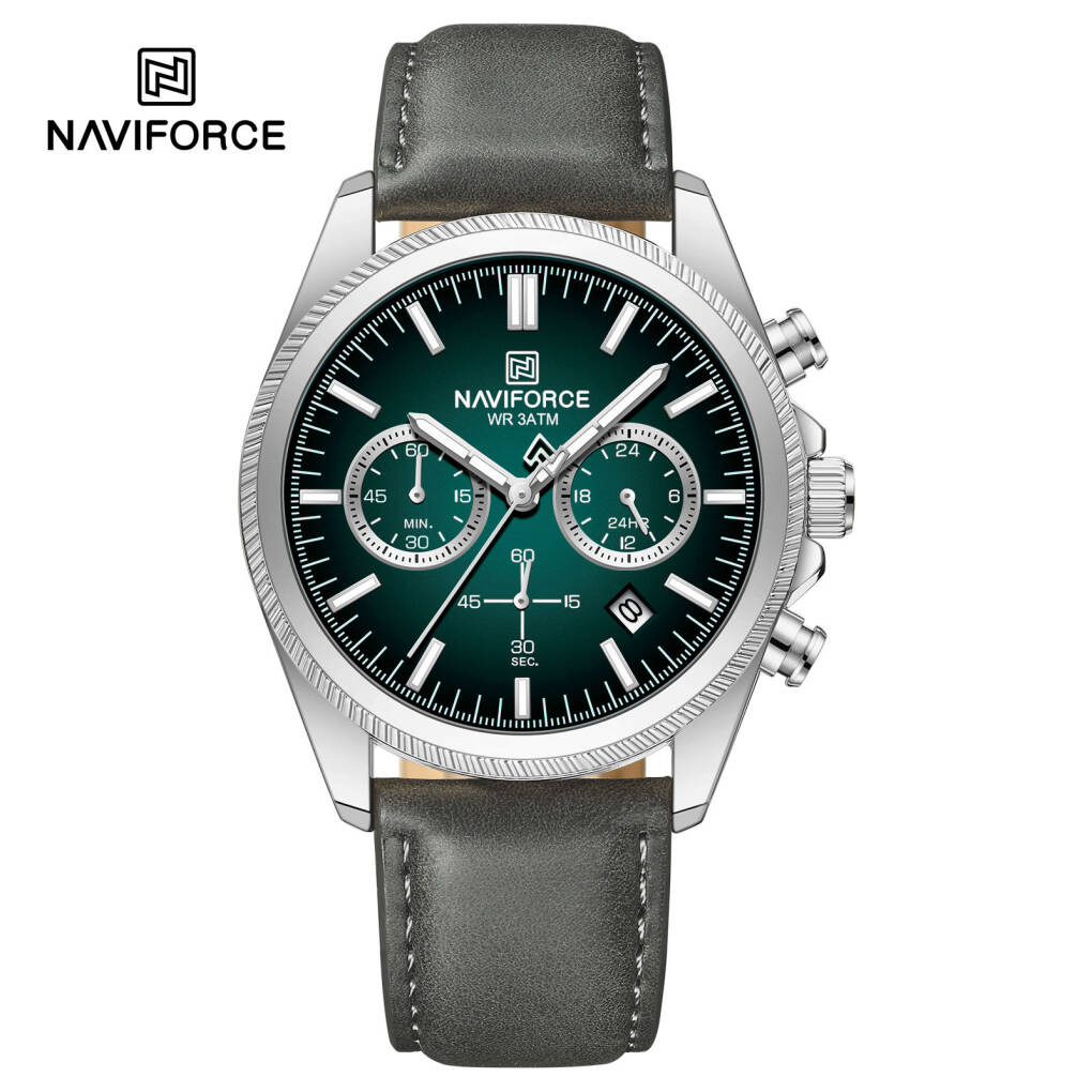 Naviforce 8082 L For Men - Silver Gray Green