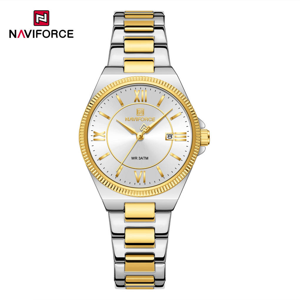 Naviforce 5073 Women's Watch - Silver Gold Whire
