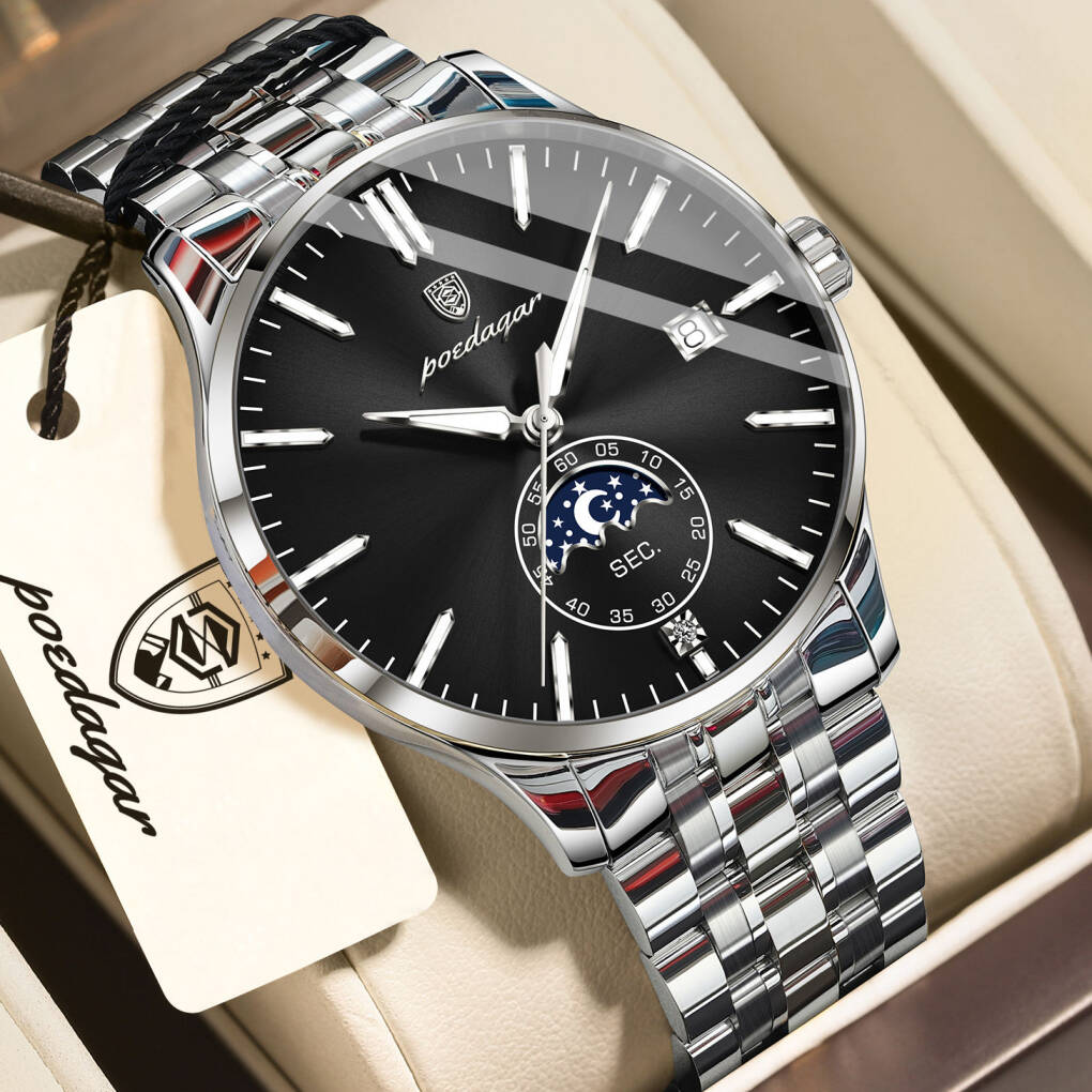 Poedagar 854 For Men - Silver Black