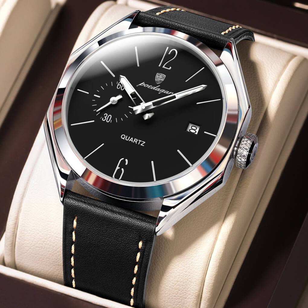 Poedagar 689 L For Men - Silver Black
