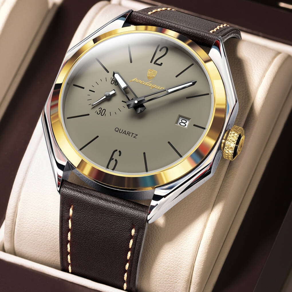 Poedagar 689 L For Men - Gold Gray