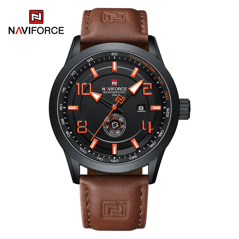 Naviforce 9229 L For Men - Dark Brown Orange