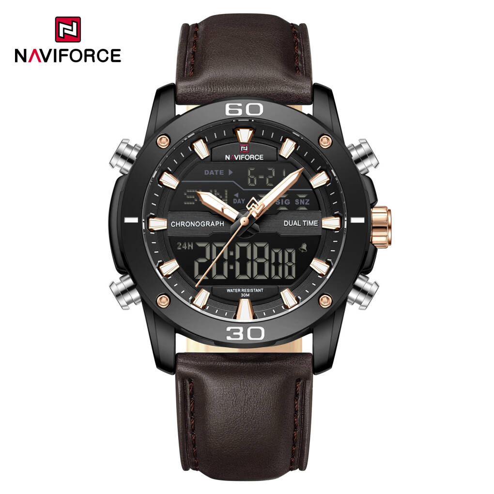 Naviforce 9294 L Men Watch - Black Brown