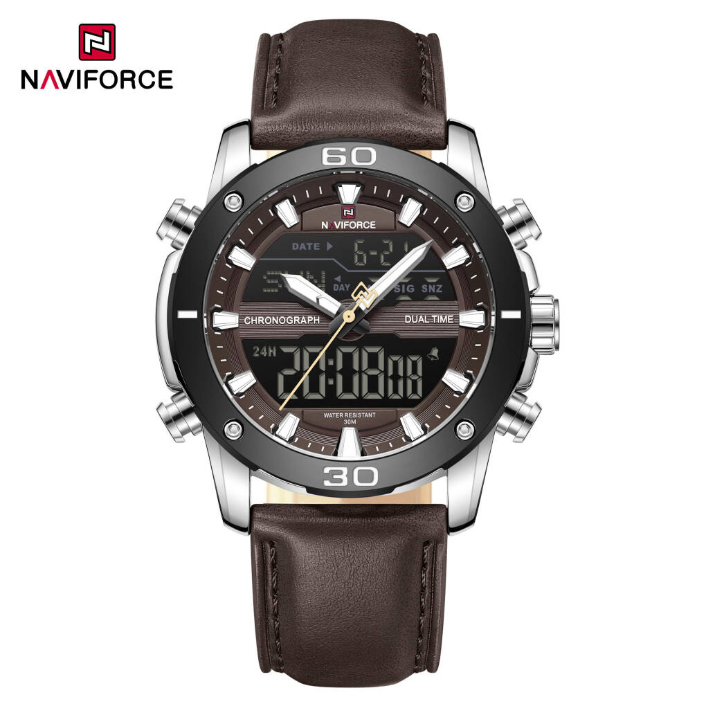 Naviforce 9294 L Men Watch - Silver Dark brown