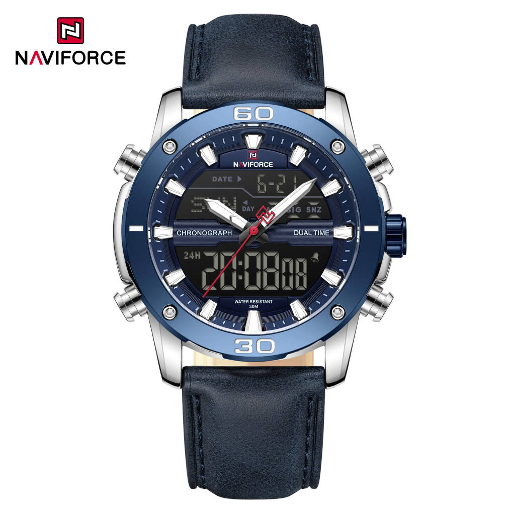 Naviforce 9294 L Men Watch - Silver Blue