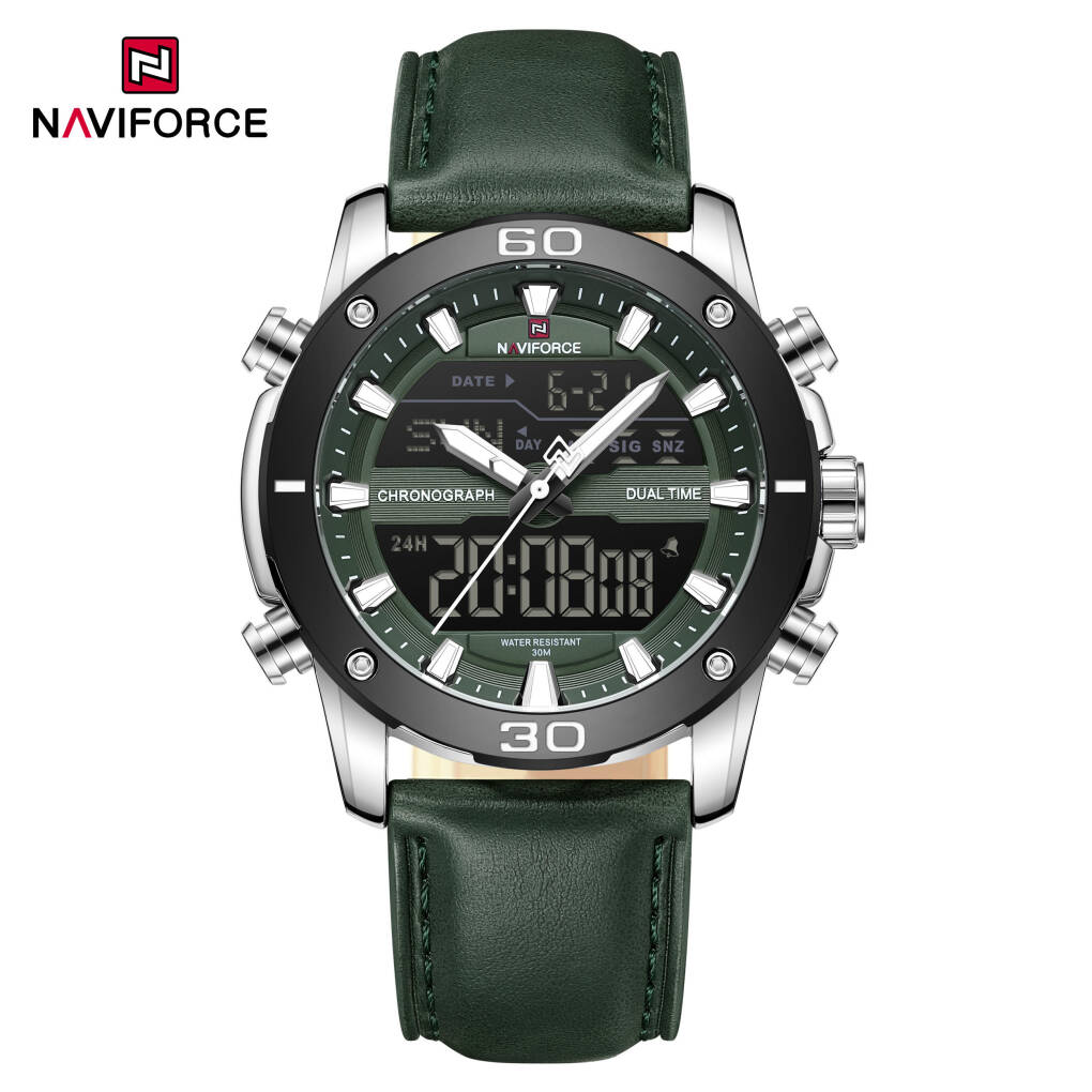 Naviforce 9294 L Men Watch - Silver Green