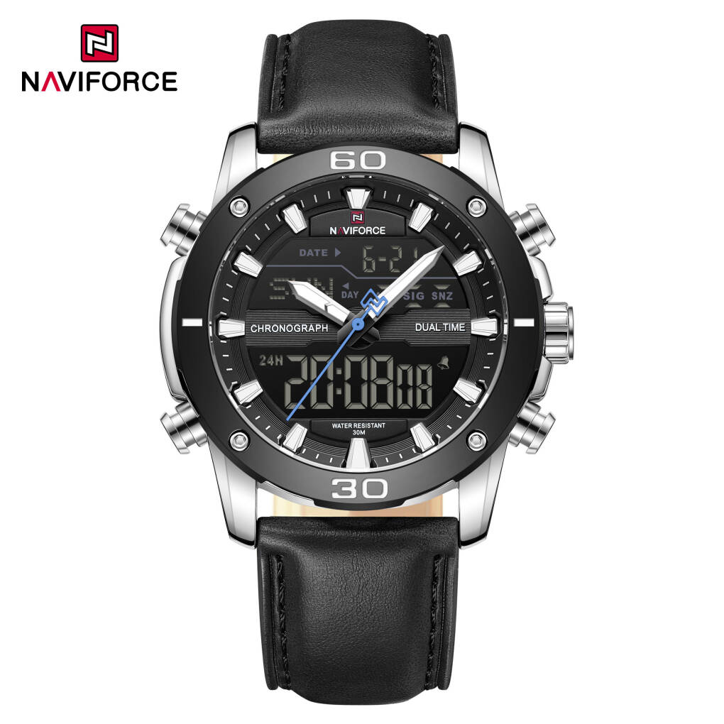 Naviforce 9294 L Men Watch - Silver Black