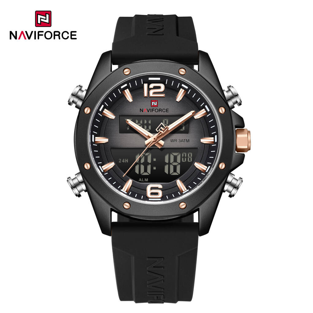 Naviforce 9264 T Men Watch - Rosr Black