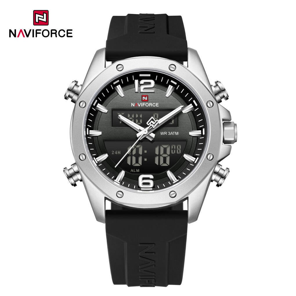Naviforce 9264 T Men Watch - Silver Black