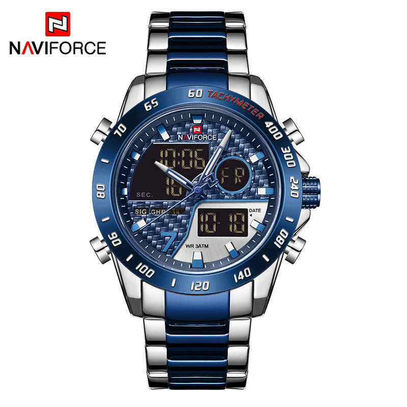 Naviforce 9171 CH For Men Watch - Silver Blue