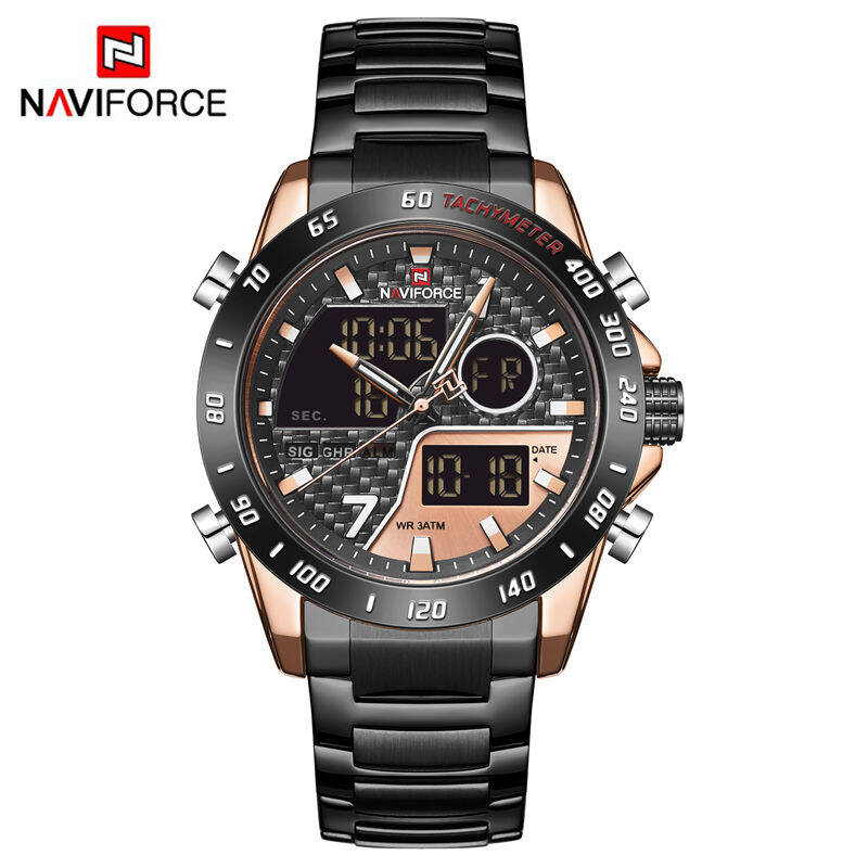 Naviforce 9171 CH For Men Watch - Black Rose