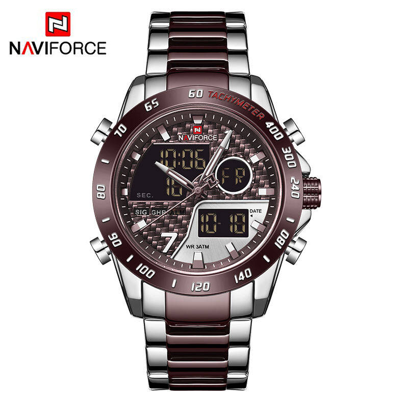 Naviforce 9171 CH For Men Watch - Silver Chocolate