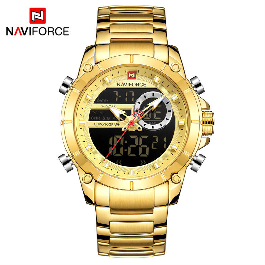 NAVIFORCE 9163 CH Men Watch - Gold