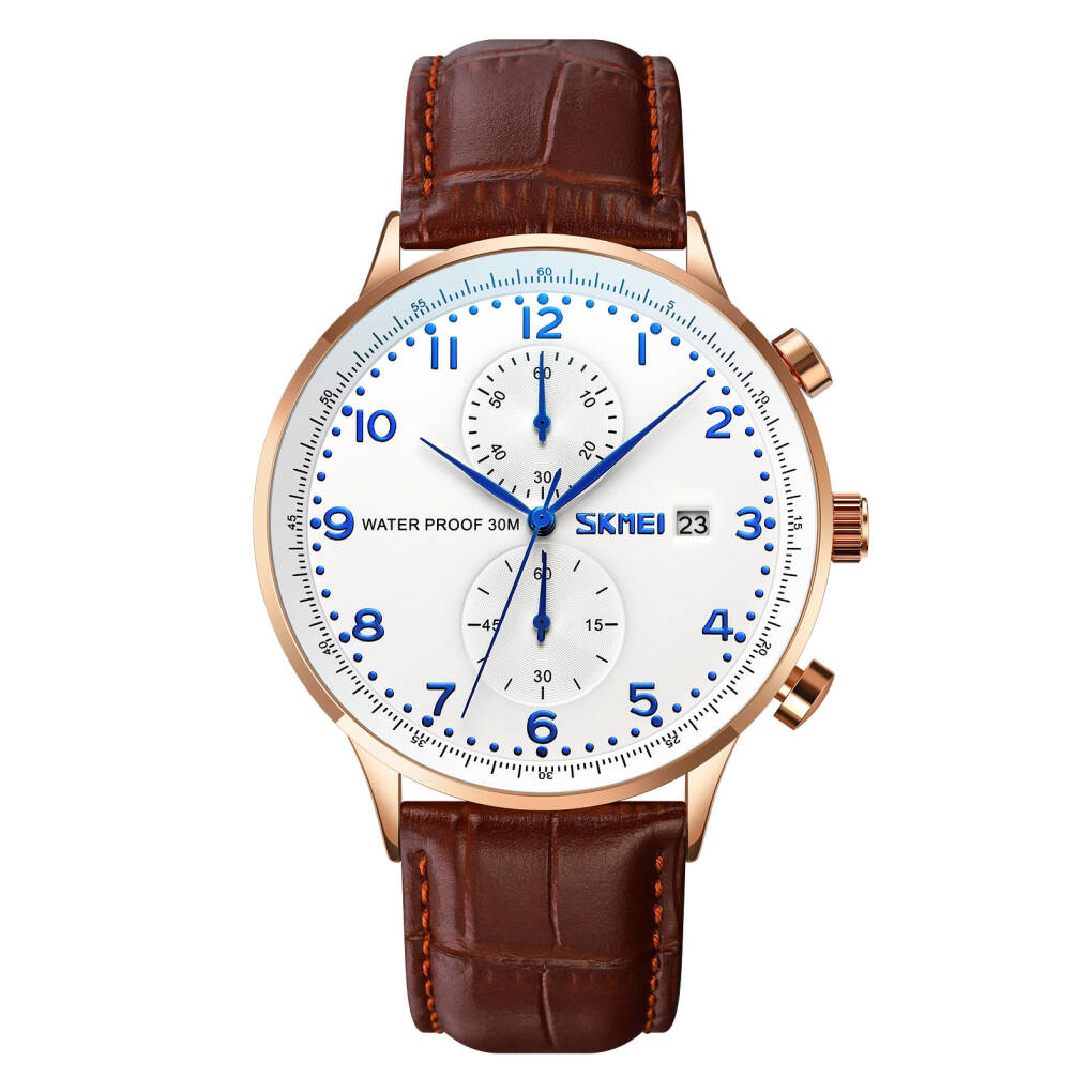 SKMEI 9301 L Men Watch - Brown White Blue
