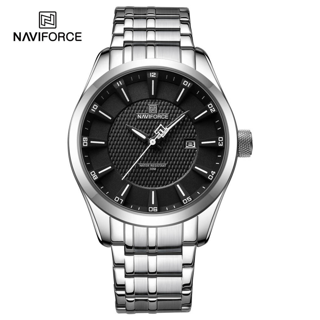 NAVIFORCE 8032 CH Men Watch - Silver Black